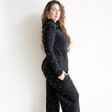 Damu High Waisted Corset Pants With Gold Beads