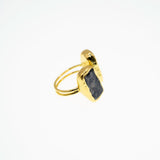 Fola Gold & Black Stone Ring