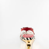 Abila Pony Hair Thong Wedge Sandal with Gold Heel in Zebra Print