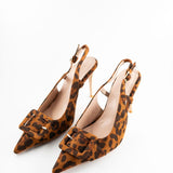 Nimr Belt Slingback Pumps in Leopard