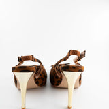 Nimr Belt Slingback Pumps in Leopard