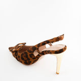Nimr Belt Slingback Pumps in Leopard