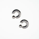 Amani Chunky Ball Hoops Silver