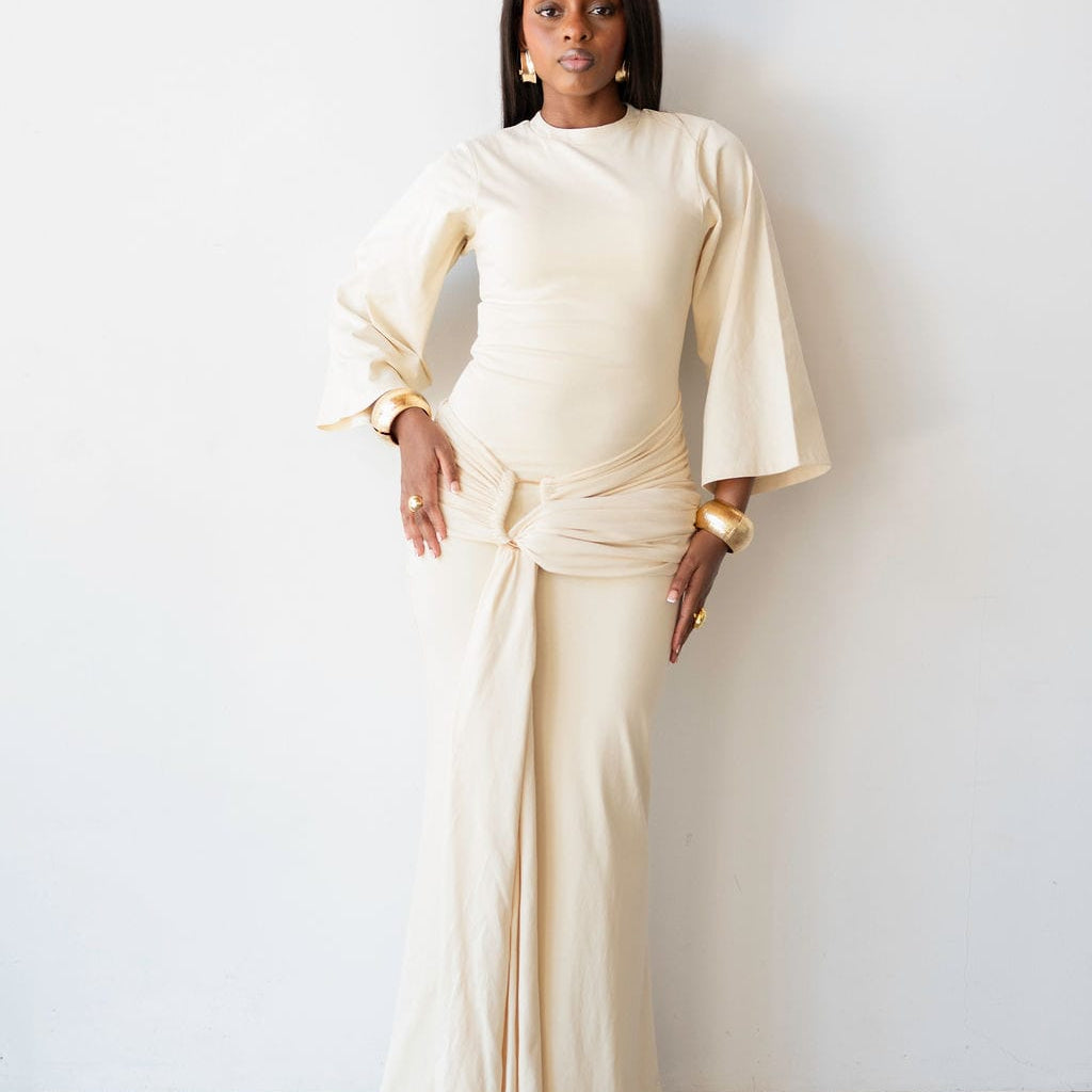 The Perfect Elevated T-Shirt Dress in Ivory – RI MI
