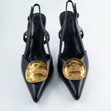 Goldie Slingback Pumps in Black and Gold