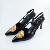 Goldie Slingback Pumps in Black and Gold