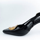 Goldie Slingback Pumps in Black and Gold