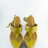 Lala Lace-Up Platform Sandals in Chartreuse Green