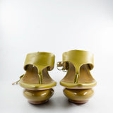 Lala Lace-Up Platform Sandals in Chartreuse Green