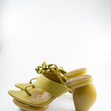Lala Lace-Up Platform Sandals in Chartreuse Green