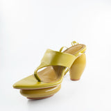 Lala Lace-Up Platform Sandals in Chartreuse Green