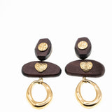 Ewa Gold & Wood Drop Earrings