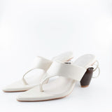 Raina Lace Up Sandal with Wooden Heel in White