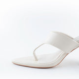 Raina Lace Up Sandal with Wooden Heel in White