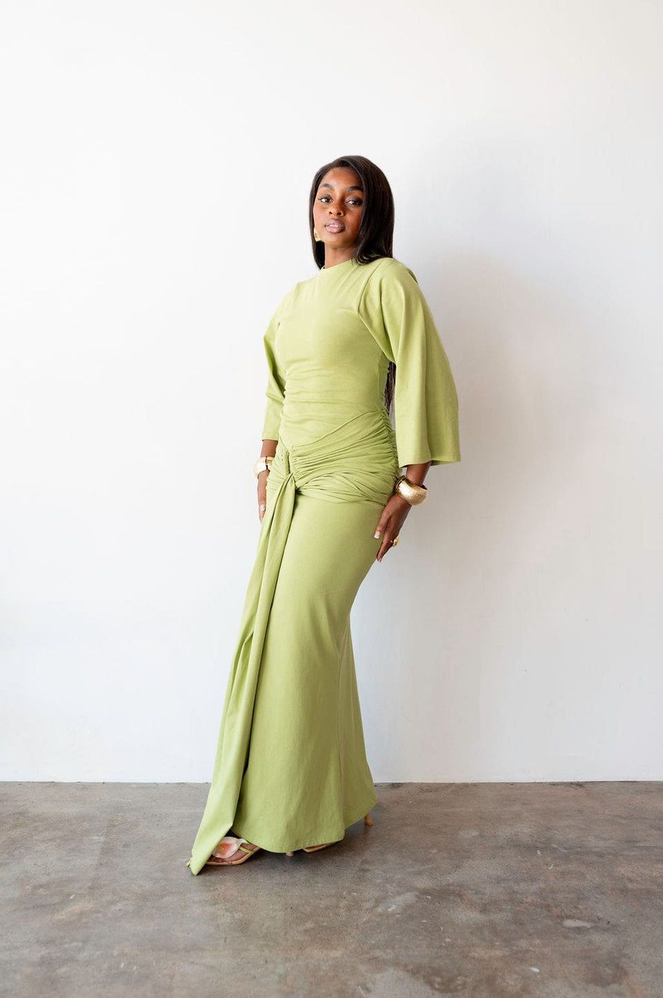 green emerald velvet dress Ramy Brook Riley Dress in Garden Green
