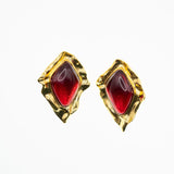 Ara Resin and Gold Earrings Red