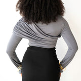Tala Asymmetrical Long Sleeve Top in Grey