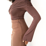 The Perfect No-Slit High Waist Maxi Skirt in Brown