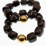 Amira Acrylic Bead Stretch Bracelet (Set of 2) Dark Brown