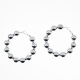 Ama Sleek Ball Hoop Earrings Silver