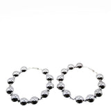 Ama Sleek Ball Hoop Earrings Silver
