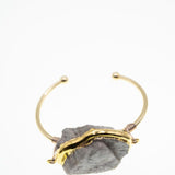 Aisha Raw Stone Gold Cuff