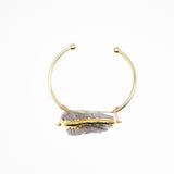 Aisha Raw Stone Gold Cuff