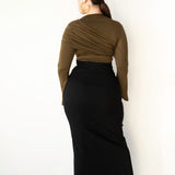 The Perfect No-Slit High Waist Maxi Skirt in Black