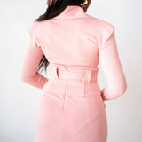 Charli Exaggerated Collar Long Sleeve Top in Baby Pink