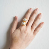 Double Pearl Statement Ring