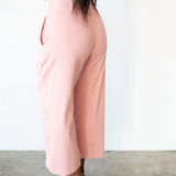 Charli High Waisted Corset Cropped Barrel Pants in Baby Pink