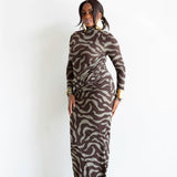 Asa Long Sleeve Draped Maxi Dress in The Wara Print