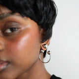 Mo Silver Double-Ball Hoop Earrings