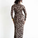 Asa Long Sleeve Draped Maxi Dress in The Wara Print