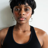 Mo Silver Double-Ball Hoop Earrings