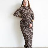 Asa Long Sleeve Draped Maxi Dress in The Wara Print