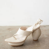 Lala Lace-Up Platform Sandals in Cream