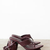 Lala Lace-Up Platform Sandals in Burgundy