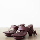 Lala Lace-Up Platform Sandals in Burgundy
