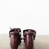 Lala Lace-Up Platform Sandals in Burgundy