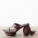 Lala Lace-Up Platform Sandals in Burgundy
