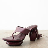 Lala Lace-Up Platform Sandals in Burgundy