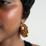 Ju Chunky Fluted Gold Hoop Earrings