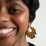 Ju Chunky Fluted Gold Hoop Earrings