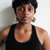 Ju Chunky Fluted Gold Hoop Earrings