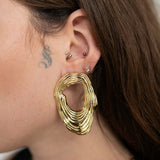 Rippled Hoop Statement Earrings