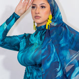 Omi Printed Chiffon Scarf