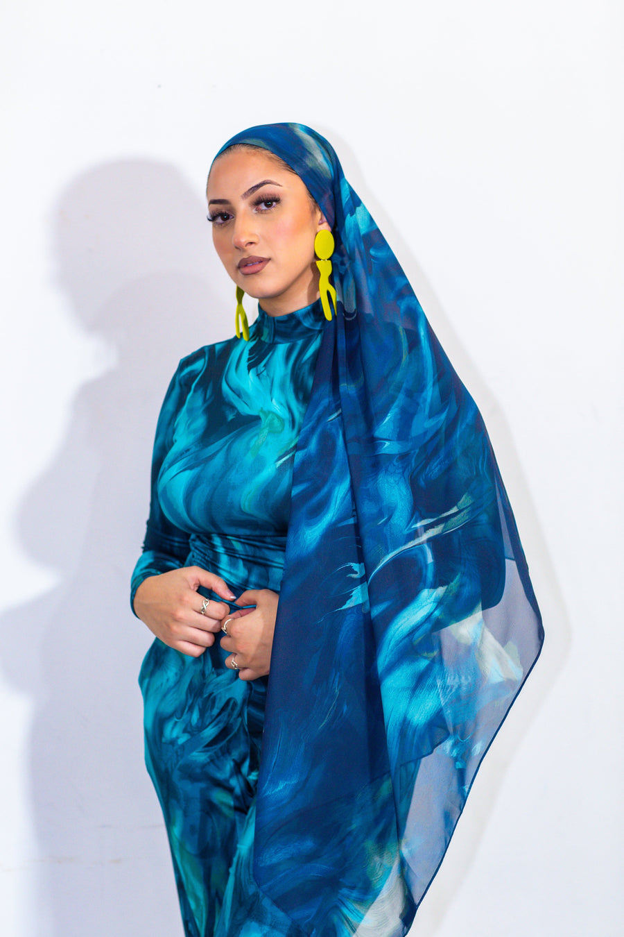 Omi Printed Chiffon Scarf