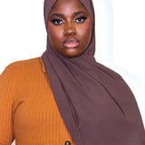Premium Chiffon Scarf in Cocoa
