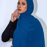 Premium Chiffon Scarf in Azure